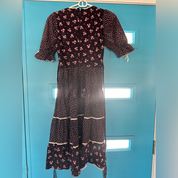 Vintage Candi Jones California Prairie Dress – Cottagecore XS/S – Lace Trim - Picture 2 of 5